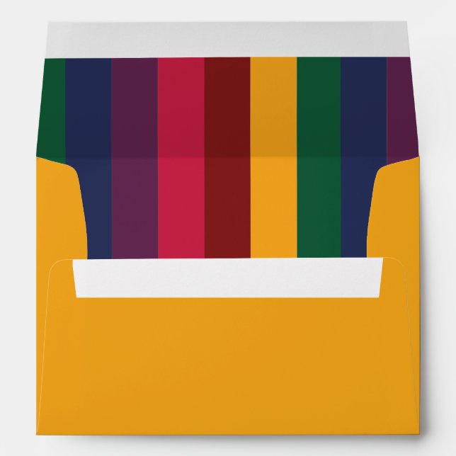 Gold with Rainbow Stripes Envelopes with Address (Back (Bottom))