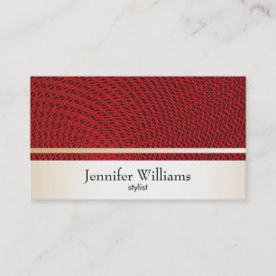 Gold with Red Guilloche Pattern Business Card
