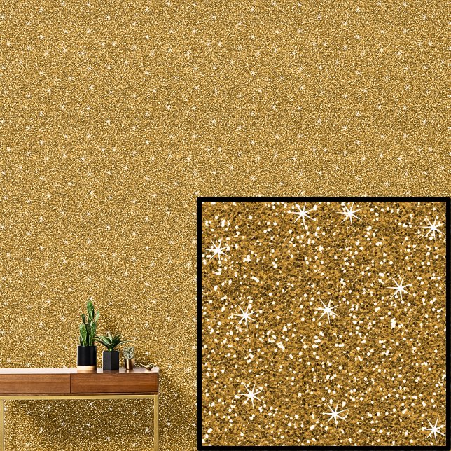 Gold with  Sparkle Stars Wallpaper (Creator Uploaded)