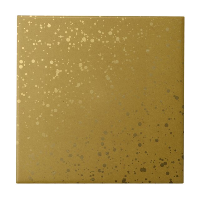 Gold with Speckles. Ceramic Tile (Front)