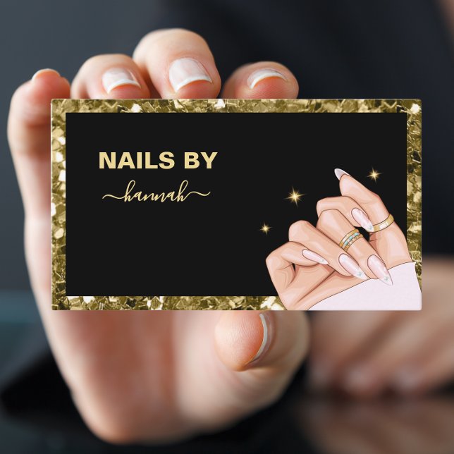 Gold Woman Hand Nail salon Business Card (Creator Uploaded)