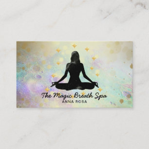 *~ Gold Woman Yoga Glitter Meditation Mindfulness Business Card