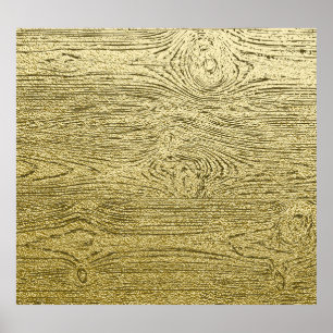 Gold Wood Glitter Texture Background Poster