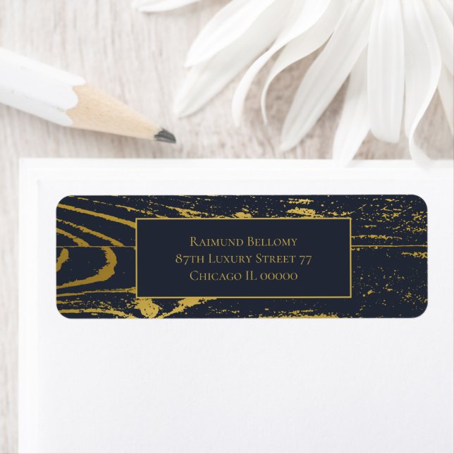 Gold Wood Grain Return Address Label (Insitu)