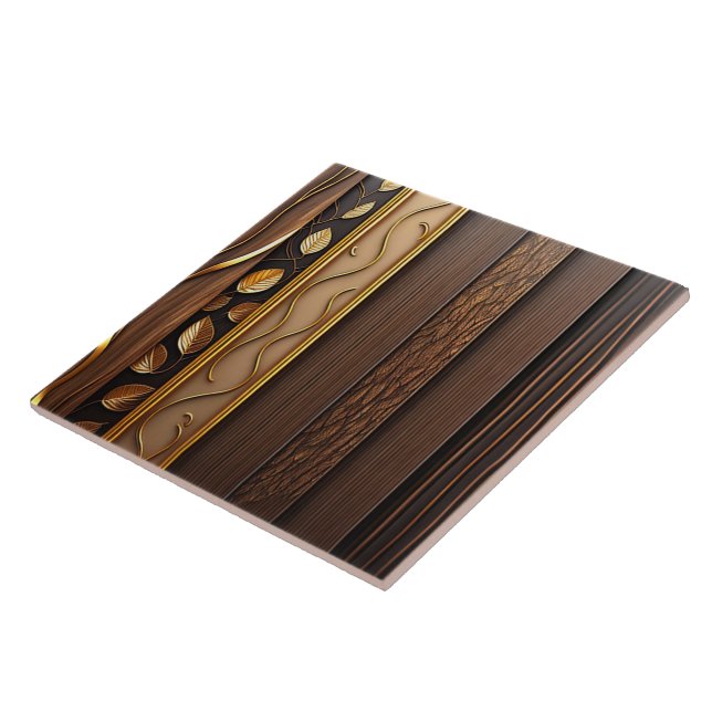 Gold Wood Popular Art Lamperia Collection Ceramic Tile (Side)
