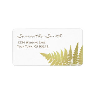 Gold Woodland Wedding Fern Label