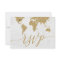 Gold World Map Custom Destination Wedding RSVP