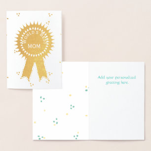 Gold Worlds Best Mum Ribbon Card