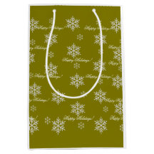 Gold Wrapping Paper Happy Holidays Snowflakes