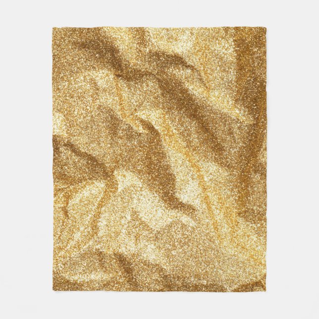 Gold wrinkled paper texture abstract background.go fleece blanket (Front)