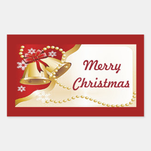 Gold XMas Bells, Beads and Snowflakes Stickers
