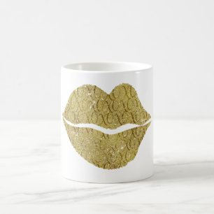 Gold XOXO Lips Coffee Mug