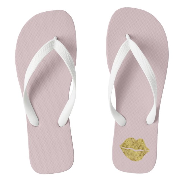 Gold XOXO Lips Thongs (Footbed)