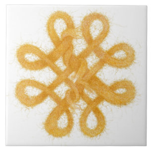 Gold Yarn Celtic Knot 6" x 6" Ceramic Tile