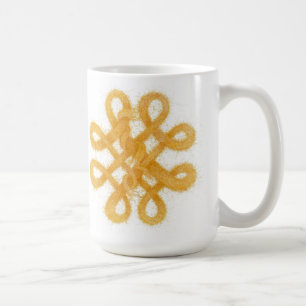 GOLD YARN CELTIC KNOT Tall White Mug