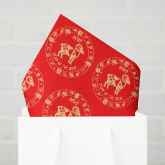 Gold Year of the Goat 2027 Tissue Paper