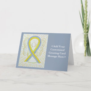 Gold & Yellow Awareness Ribbon Angel Note Cards