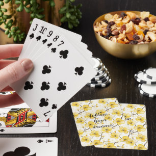 Gold Yellow Flowers  Playing Cards