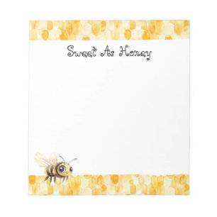 Gold Yellow Honey Bee Notepad