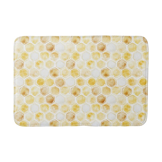 Gold Yellow Honeycomb   Bath Mat (Front)