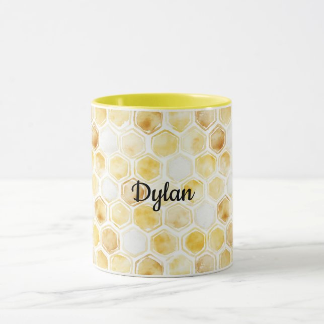 Gold Yellow Honeycomb   Mug (Center)