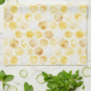 Gold Yellow Honeycomb Tea Towel