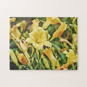 Gold Yellow Lily Flowers Garden Puzzle