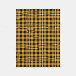 Gold/Yellow white/black stripe Fleece Blanket