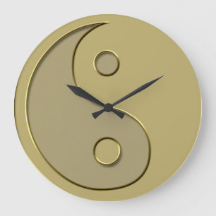 gold yin yang large clock