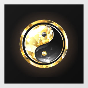 Gold Yin Yang on black