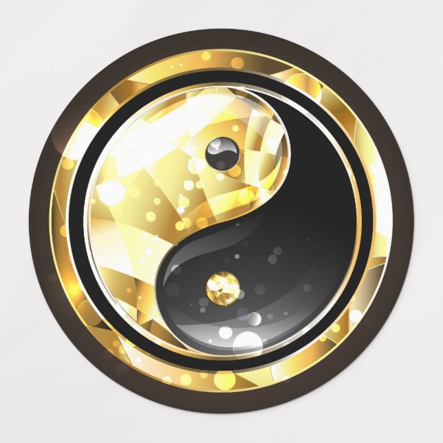 Gold Yin Yang on black (Design 2)