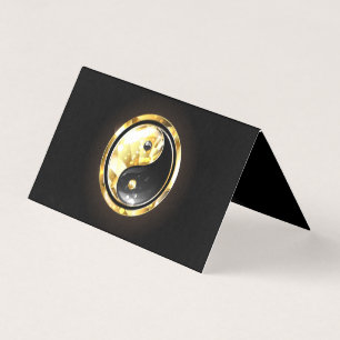 Gold Yin Yang on black