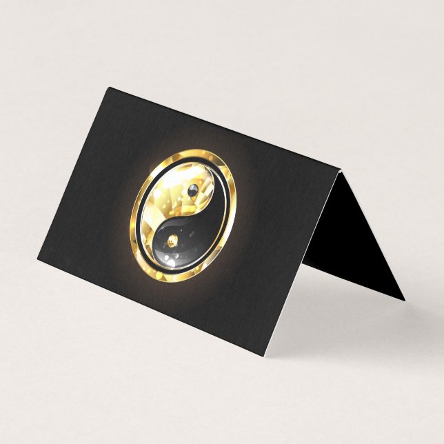 Gold Yin Yang on black (Front)