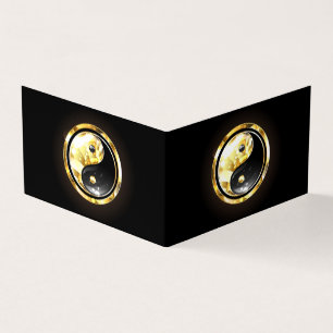 Gold Yin Yang on black