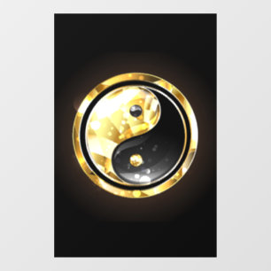 Gold Yin Yang on black