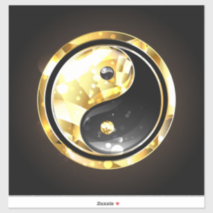 Gold Yin Yang on black