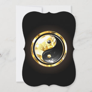 Gold Yin Yang on black