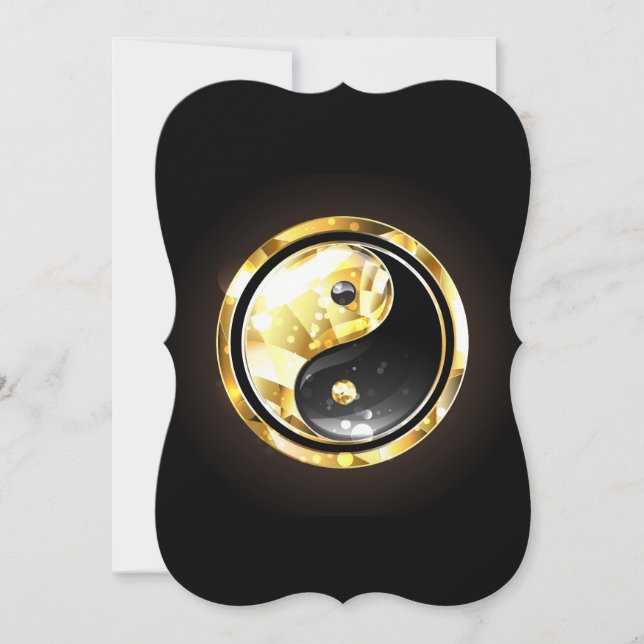 Gold Yin Yang on black (Front)