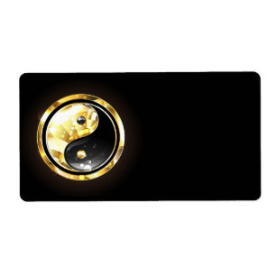 Gold Yin Yang on black