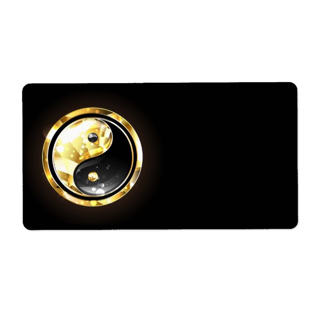 Gold Yin Yang on black (Front)