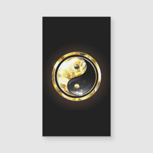 Gold Yin Yang on black