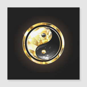 Gold Yin Yang on black