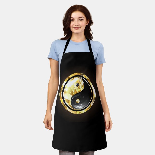 Gold Yin Yang on black Apron (Worn)