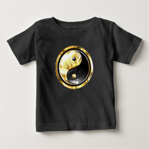 Gold Yin Yang on black Baby T-Shirt