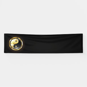 Gold Yin Yang on black Banner