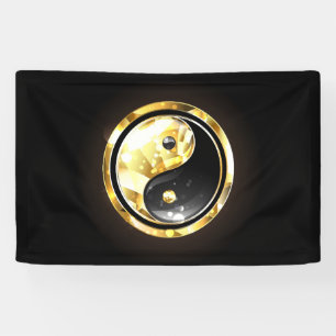 Gold Yin Yang on black Banner