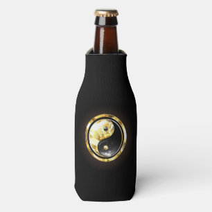Gold Yin Yang on black Bottle Cooler