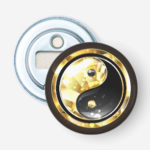 Gold Yin Yang on black Bottle Opener