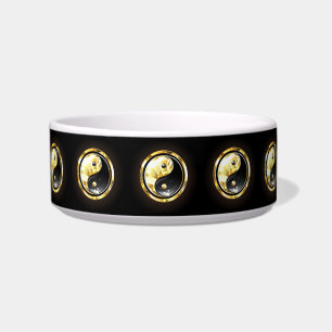 Gold Yin Yang on black Bowl