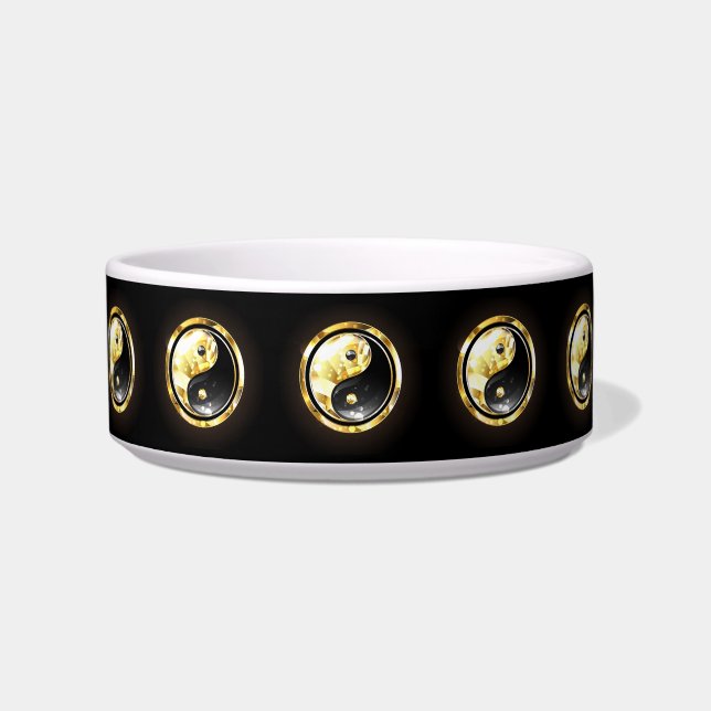 Gold Yin Yang on black Bowl (Front)